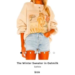 Selkie  black sweatshirt size large beautiful art piece on front